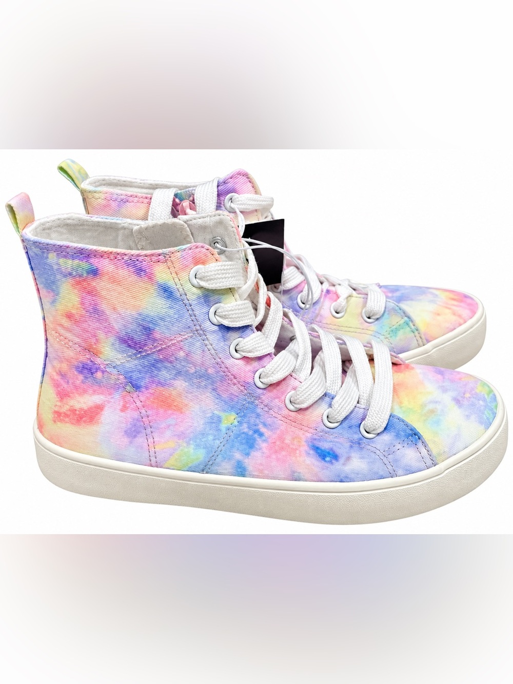 Art Class Girls Tie-Dye High Top Sneakers - White Laces